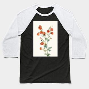 Scarlet globemallow - Botanical Illustration Baseball T-Shirt